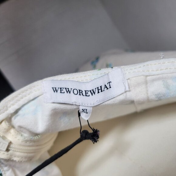 Weworewhat Womens XL Ditzy Floral White Cotton/Spandex Sleeveless Halter Top - Picture 2 of 11